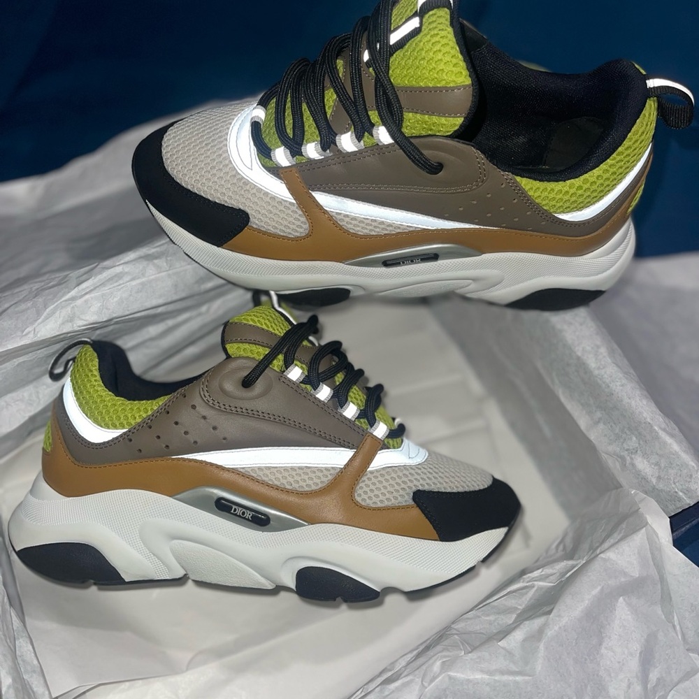 Men's Stylish Sneakers - Black, White, Brown, Green Dior